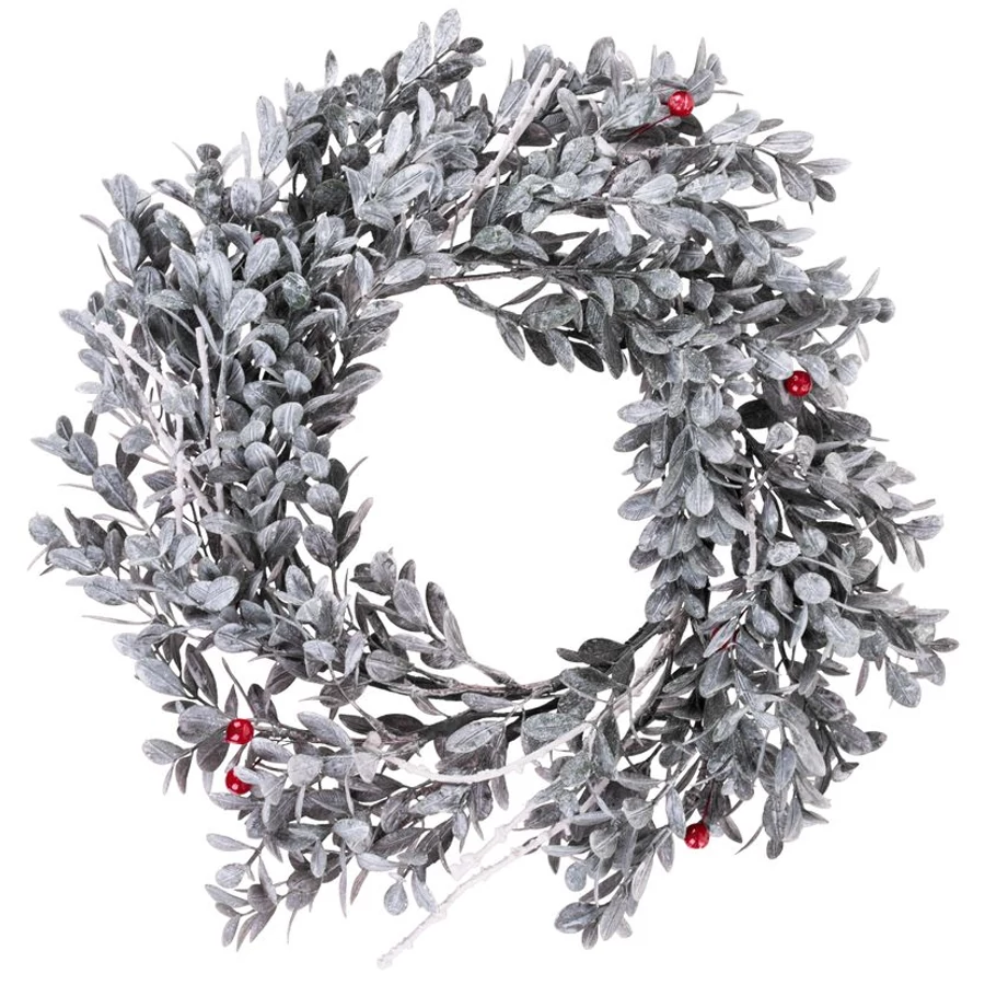 MagicHome karácsonyi koszorú, fagyöngy, 30 x 30 x 08 cm