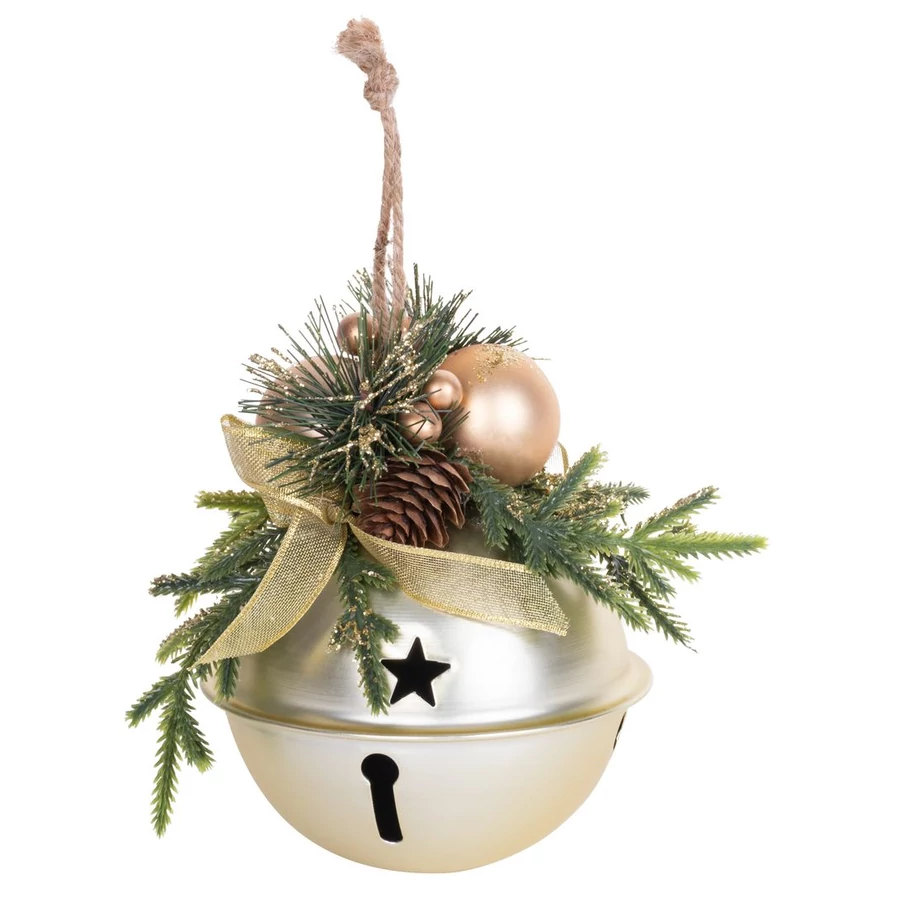 MagicHome karácsonyi száncsengő, 8 x 8 x 10 cm, arany