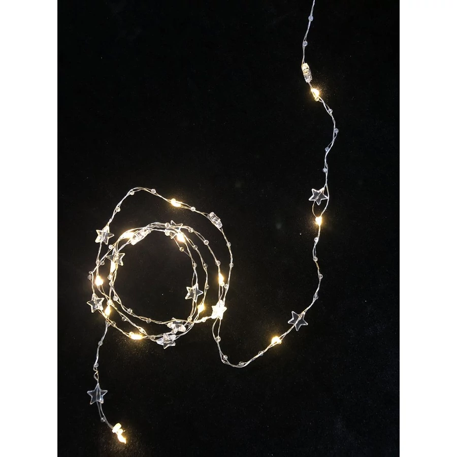 Fényfüzér MagicHome Karácsony Stardeco WW, 20 m LED meleg fehér, 2x AA, IP 20, belső, világítás, L-1,9 m