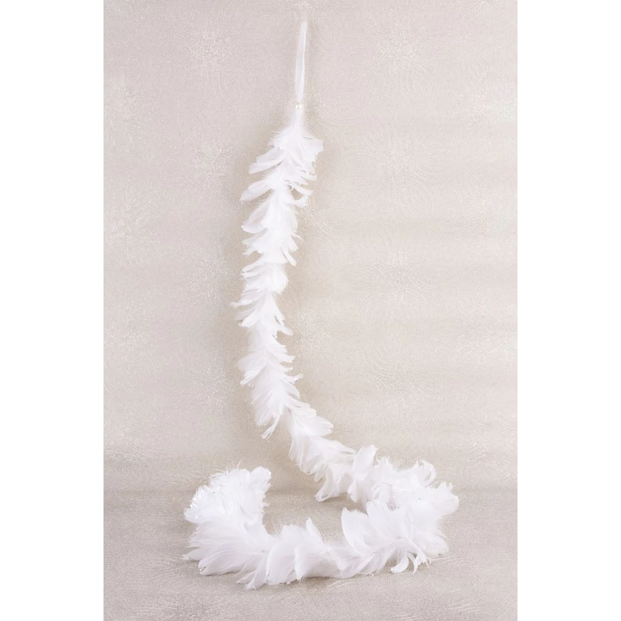 MagicHome karácsonyi füzér, pelyhes fehér, 3 x 150 cm