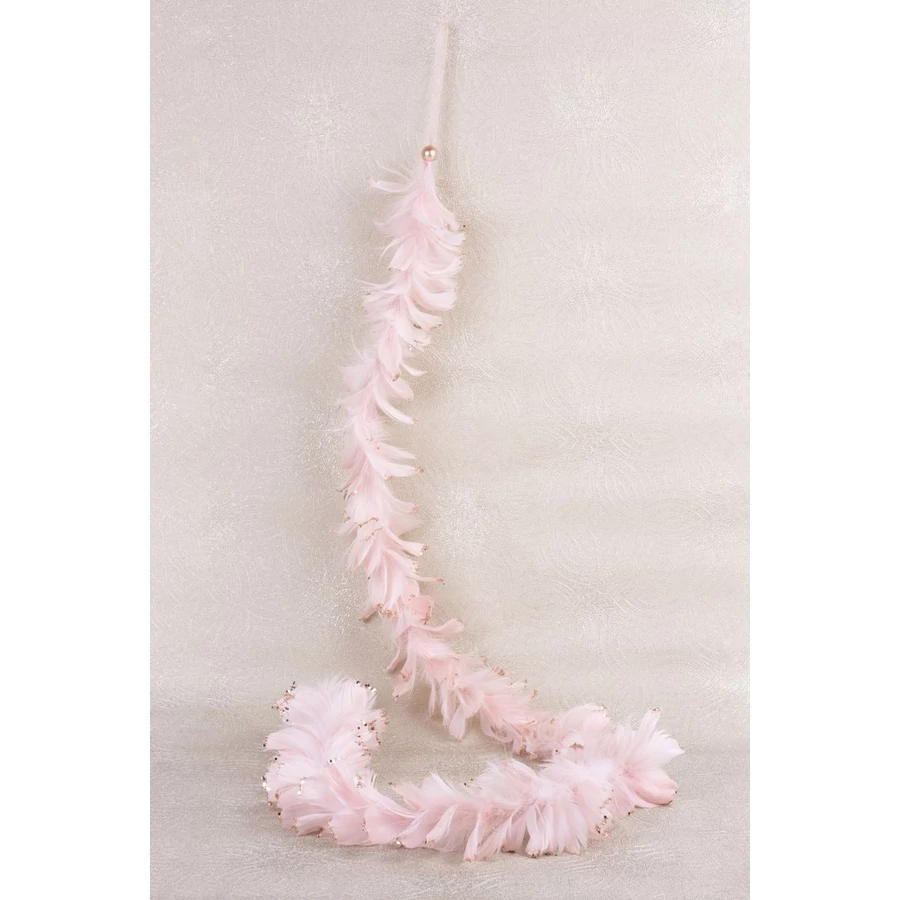 MagicHome karácsonyi füzér, rózsaszín, pelyhes, 150 cm