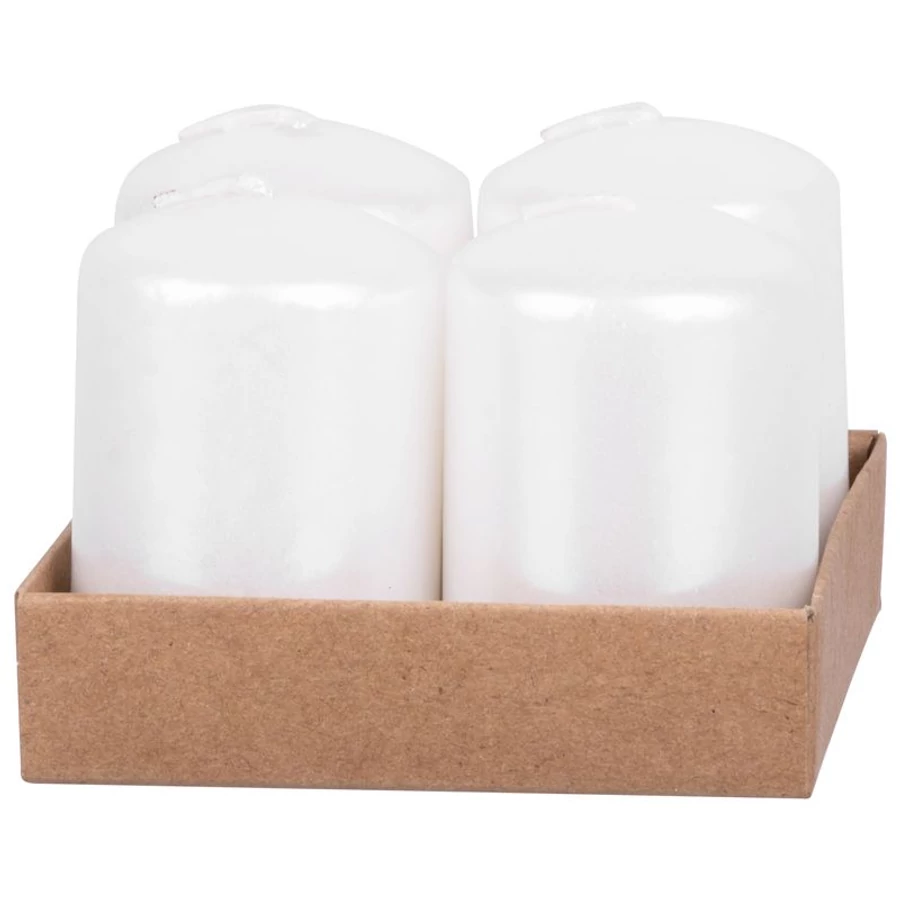 MagicHome karácsonyi gyertya, 4 x 6 cm, 4 db/csomag, fehér, adventi