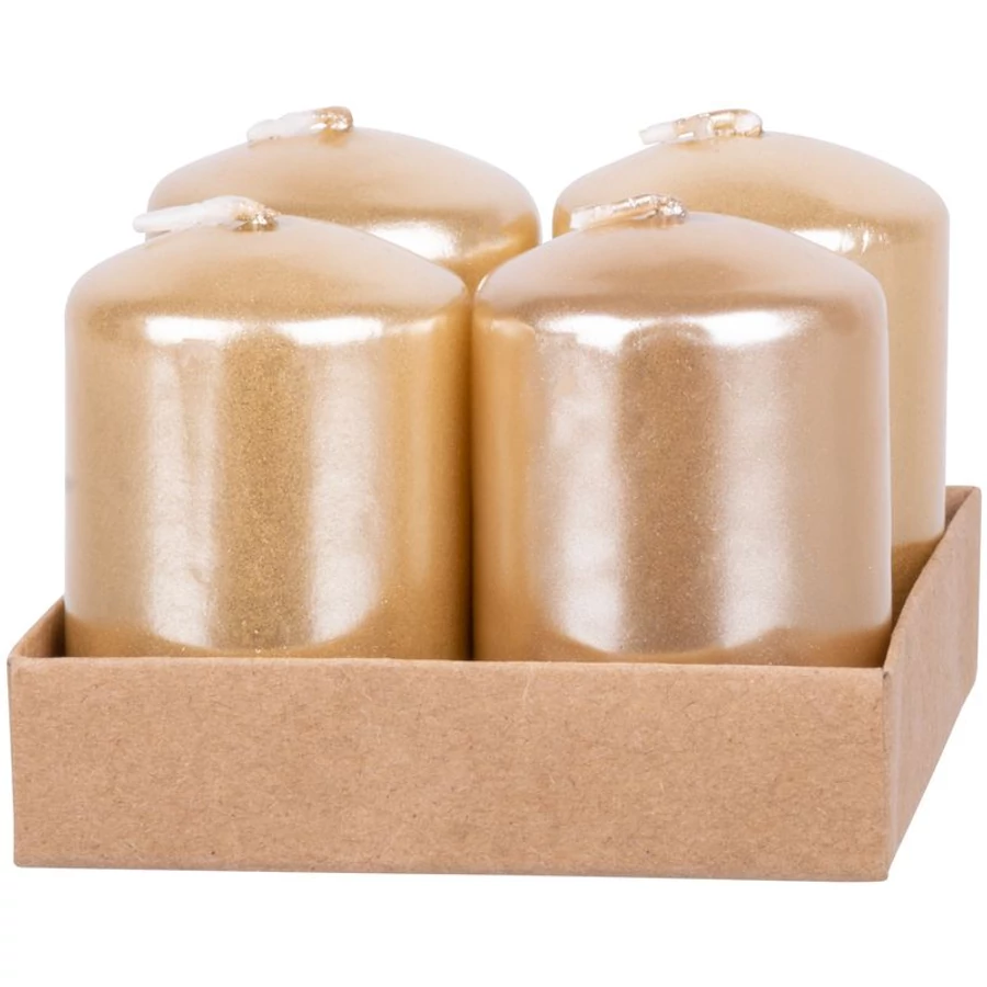 MagicHome karácsonyi gyertya, 4 x 6 cm, 4 db/csomag, pezsgőszínű, adventi