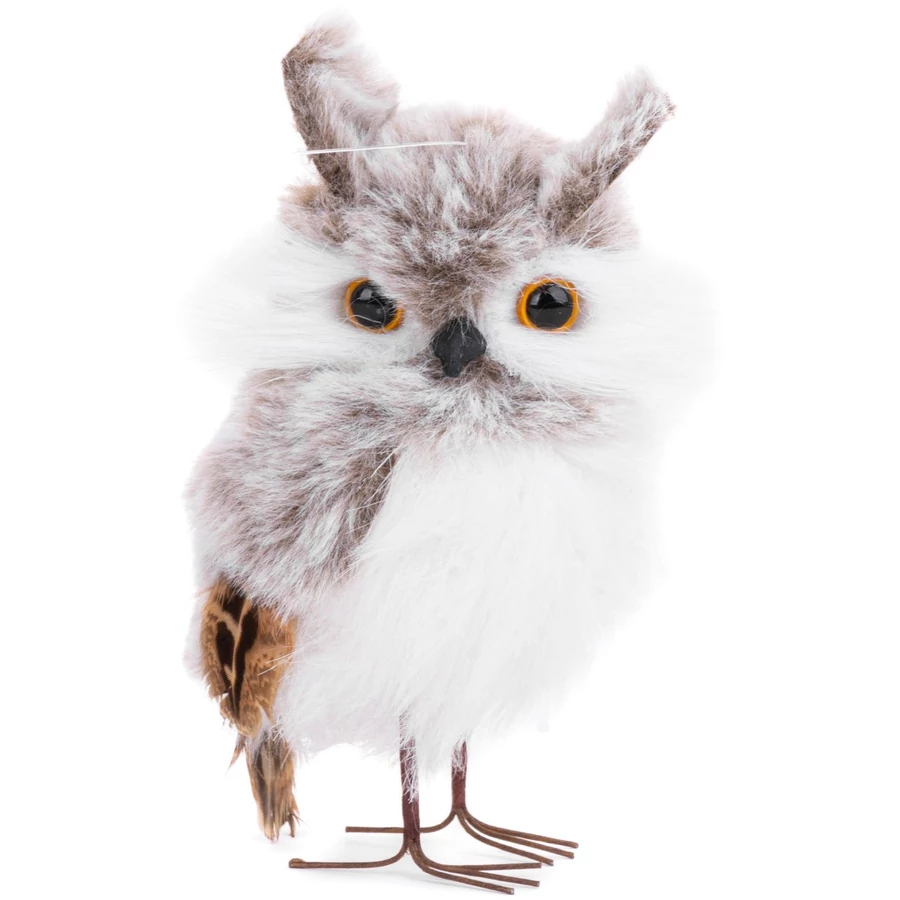 Bagoly MagicHome Karácsony, szürke, 7 x 6 x 12,5 cm