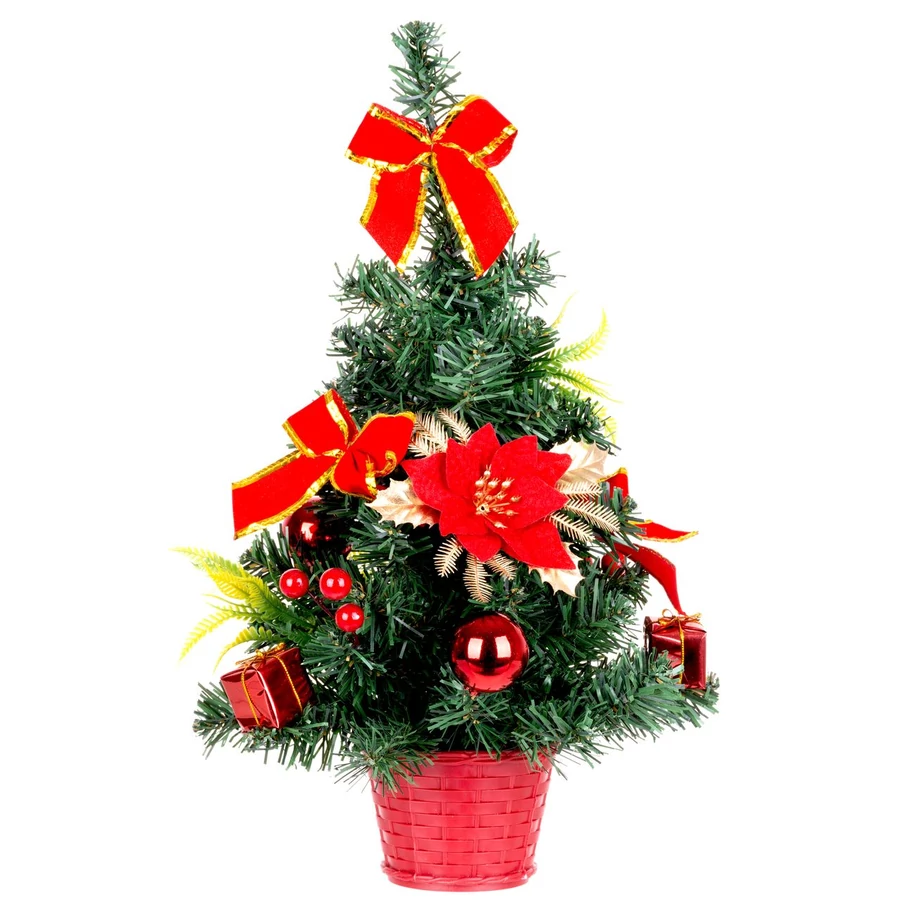 Karácsonyfa MagicHome Karácsony, feldíszített, piros, 40 cm