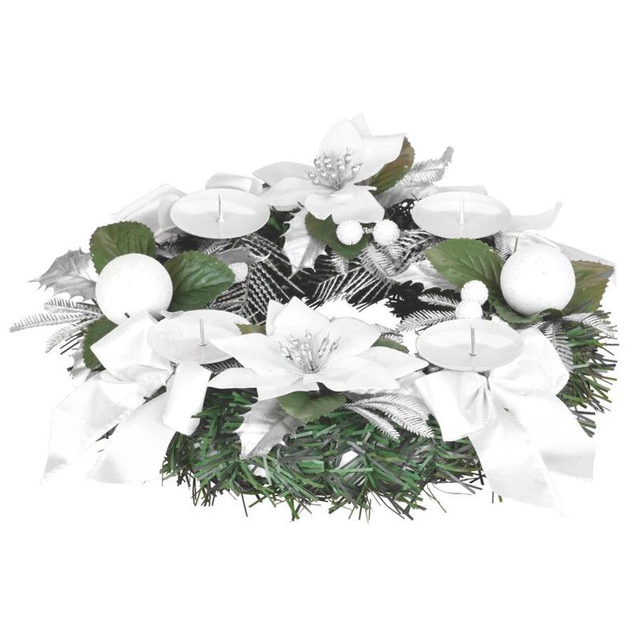 MagicHome karácsonyi koszorú, adventi, fehér, 25 cm