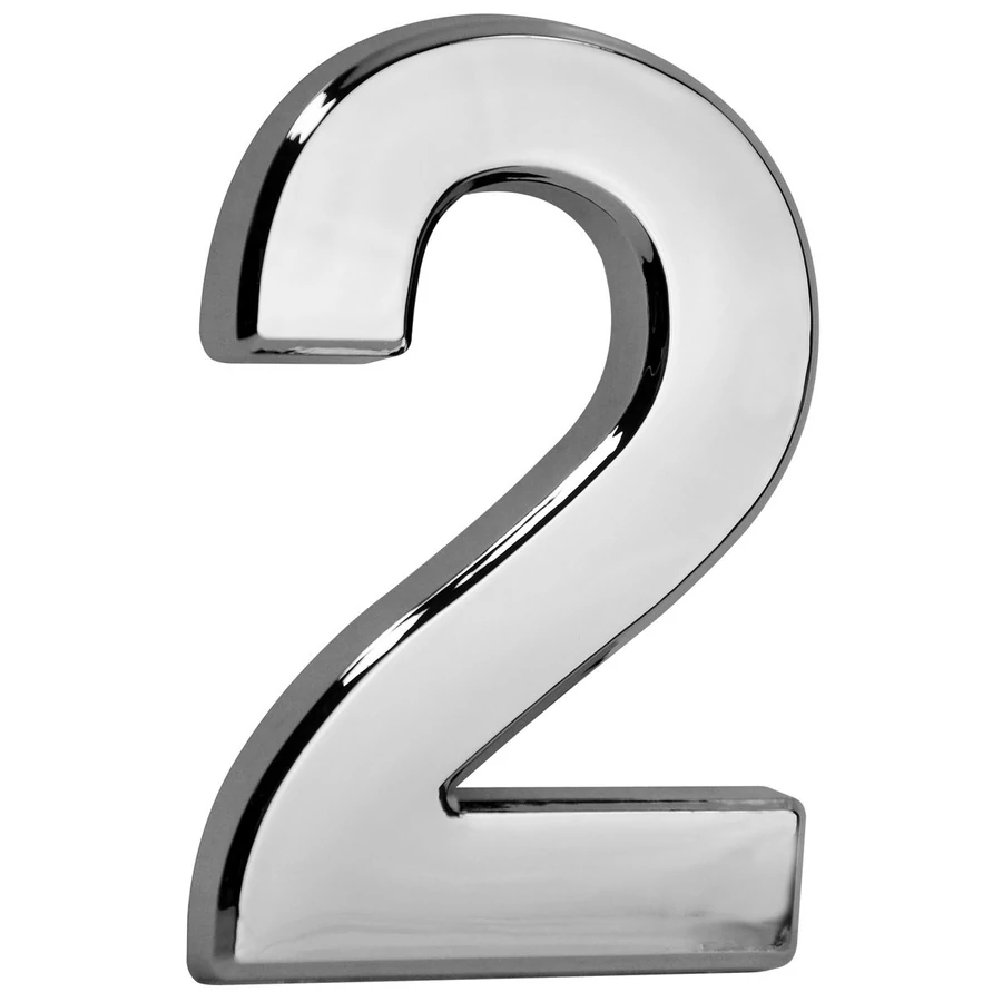 MagicHome '2' házszám, ragasztószalaggal, ezüst, 70 x 100 mm, ABS
