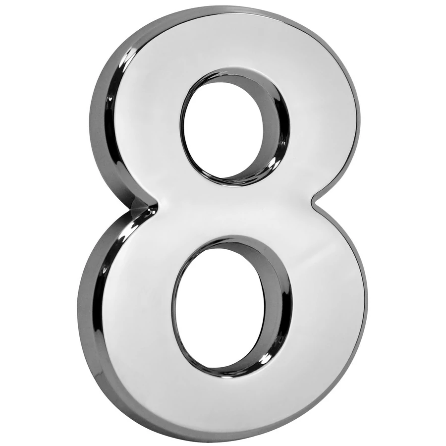 MagicHome '8' házszám, ragasztószalaggal, ezüst, 70 x 100 mm, ABS