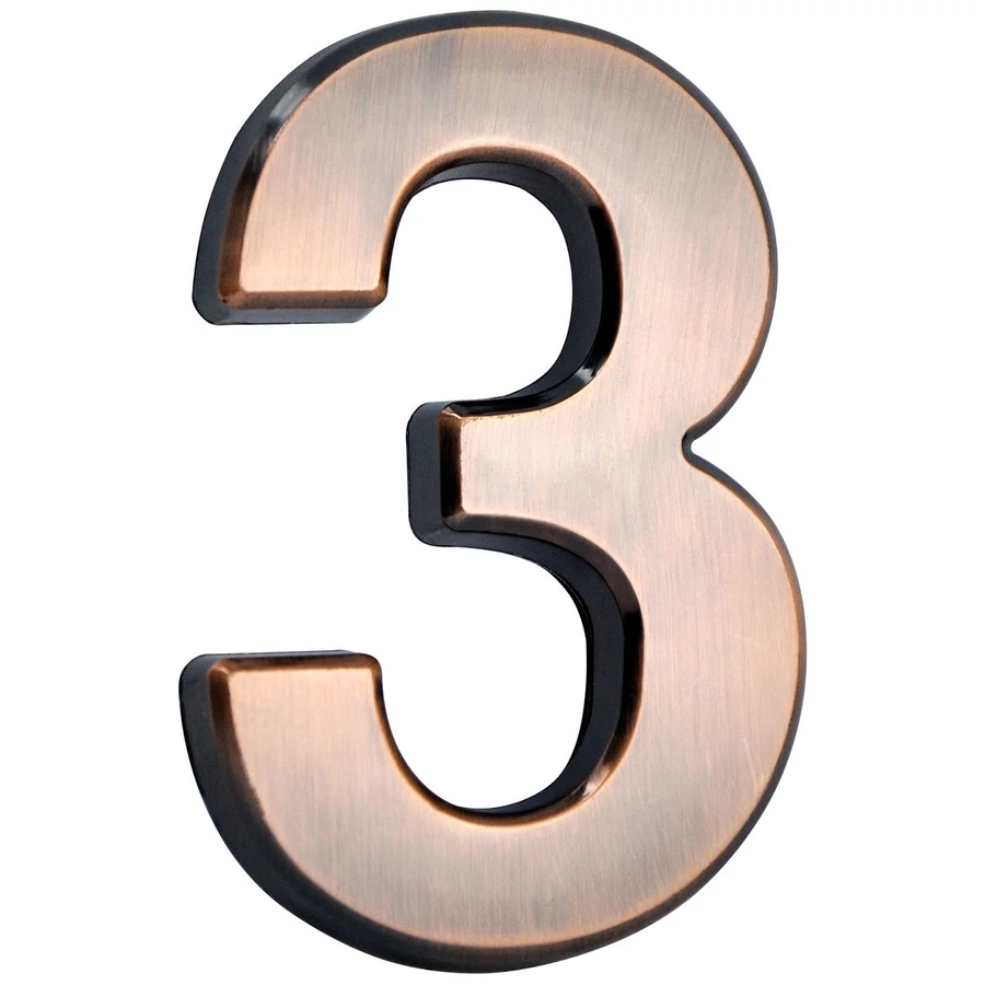 MagicHome '3' házszám, ragasztószalaggal, bronz, 70 x 100 mm, ABS