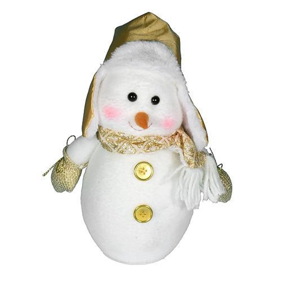 MagicHome karácsonyi szobor, Hóember, szőrmekalap, 29 cm