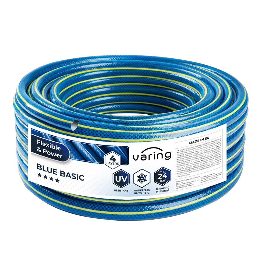 Locsolótömlő VARING BLUE BASIC, 4 rétegű, 1", 15m