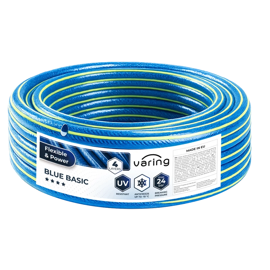Locsolótömlő VARING BLUE BASIC, 4 rétegű, 1/2", 15m