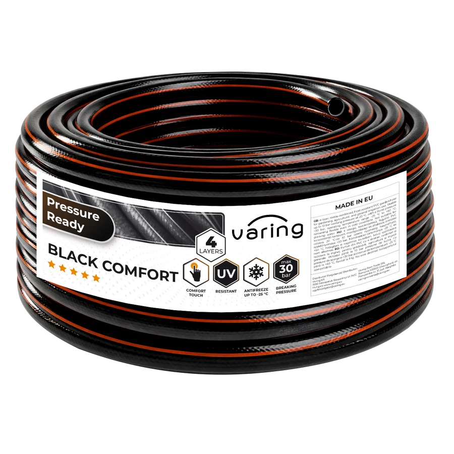 Locsolótömlő VARING BLACK COMFORT, 4 rétegű, 3/4", 50m