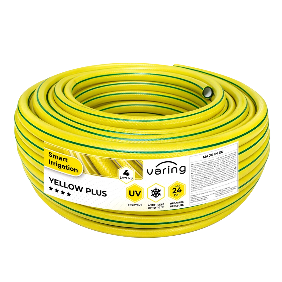 Locsolótömlő VARING YELLOW PLUS, 4 rétegű, 3/4", 25m